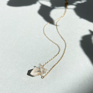 Clear Quartz, Necklace, Gold Fill, Crystal Necklace 