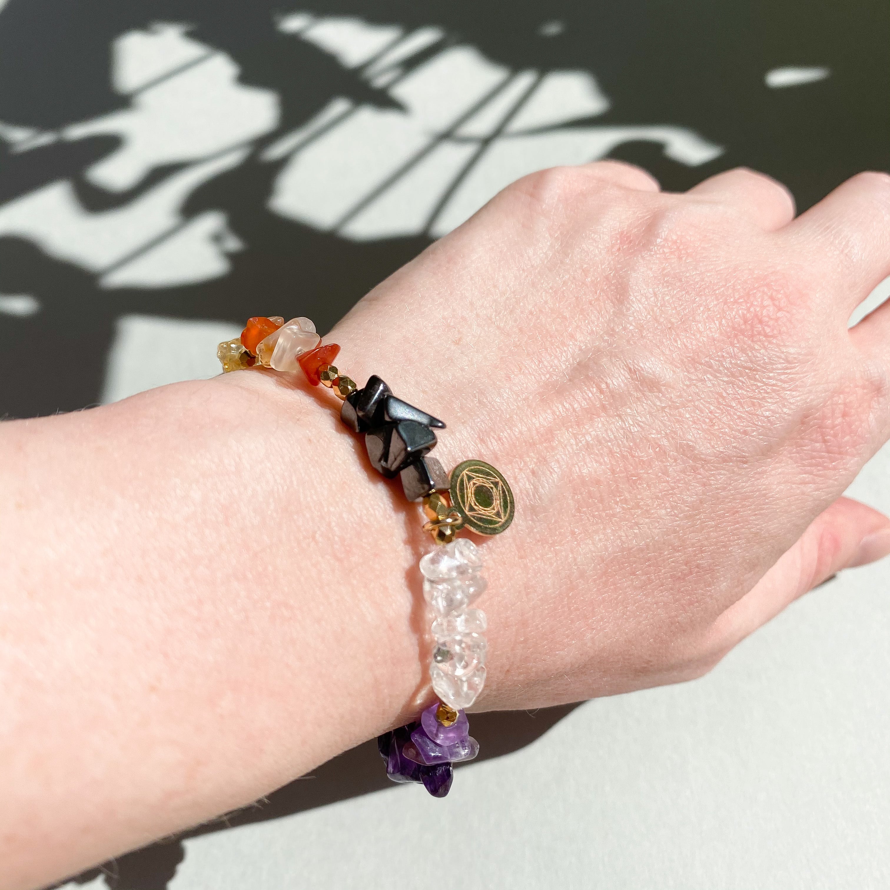 Chakra Crystal Chip Bracelet